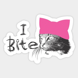 I bite, pink pussy Sticker